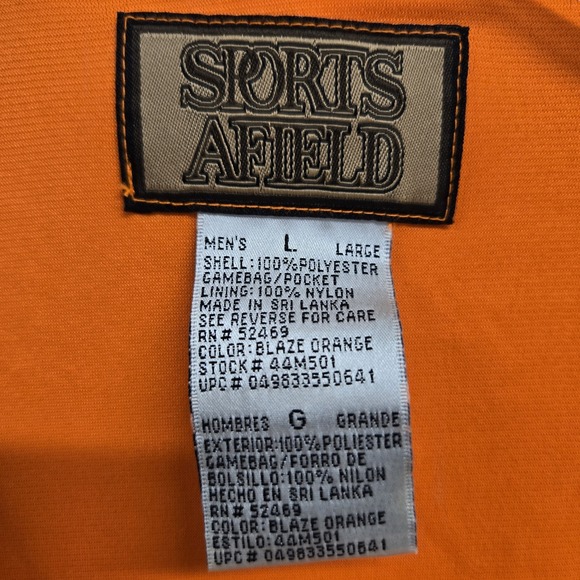 Sports‎ Afield Blaze Vest Large Orange Shoulder Hunting Pockets Gamebag - Picture 2 of 11